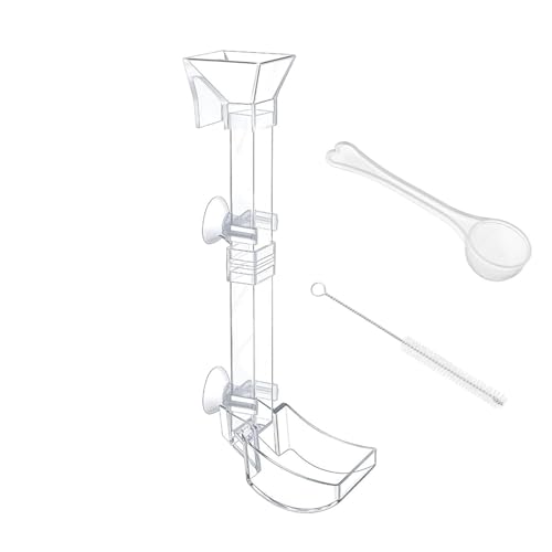 Aquatic Fish Feeding Disk - Glass Shrimp Feeder Tube Set, Clear Suction Cup Feeder Tray, Tank Feeding Station | Aquarium Care Tool for Pets | Easy Feed Solution for Shrimp Fish Snails