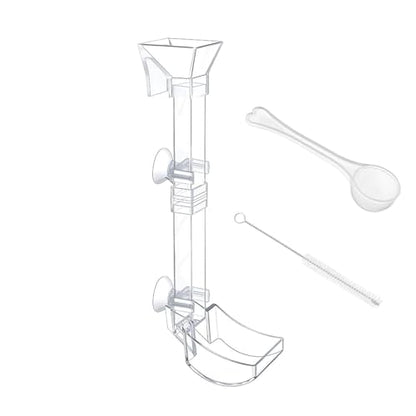 Aquatic Fish Feeding Disk - Glass Shrimp Feeder Tube Set, Clear Suction Cup Feeder Tray, Tank Feeding Station | Aquarium Care Tool for Pets | Easy Feed Solution for Shrimp Fish Snails