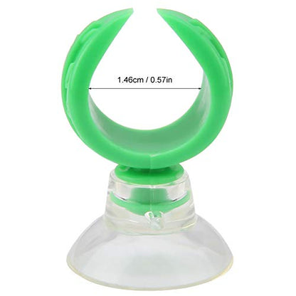 GLOGLOW Aquarium Suction Cup Airline Tube Holders Clips Adjust Shape for Fish Glass 15-18mm Tube Decoration (Green Inner Diameter 14.6mm)