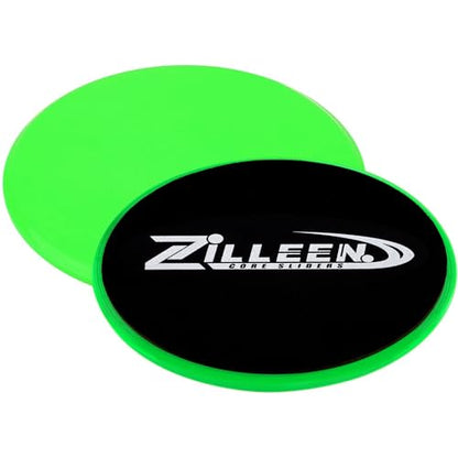 ZILLEEN Exercise Sliders for Working Out Pilates Fitness Discs 2pcs - color: Green