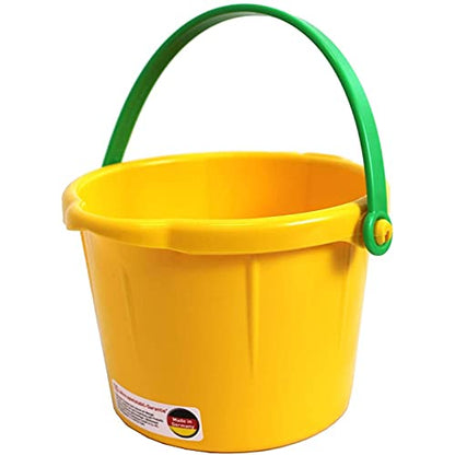 Spielstabil Beach Toys Bundle - 3 Pack of Small Sand Pails (1 Red, 1 Blue, 1 Yellow Beach Bucket) - Sand Buckets for Kids and Outdoor Play Equipment for 18 Months and Up