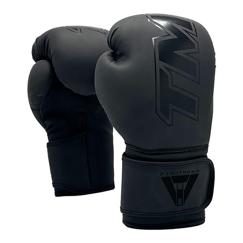 TMA Boxing Gloves for Women - Punching Bag Gloves, Training Boxing Equipment - Kickboxing & Muay Thai Gloves, Punching Gloves, Adult Boxing Gloves - color: Black, size: 12 OZ