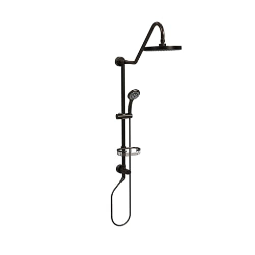 PULSE ShowerSpas Kauai III Oil-Rubbed Bronze Rain Shower Head with Handheld Spray - 2.5 GPM, 8" Showerhead, 5-Function HandShower, Adjustable Slide Bar - Shower Heads with Handheld Spray Combo - size: 2.5 Gallon Per Minute, style: Oil-Rubbed Bronze