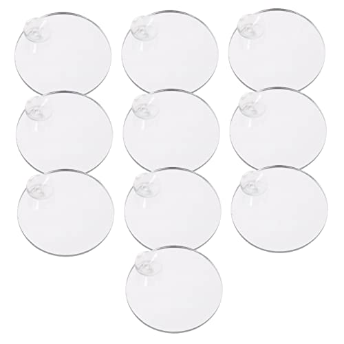 HANABASS 10pcs Cup Betta Tank Mirrors for Fish Training Double-Sided Mirrors for Betta Fish Decorative Tank Accessories Easy to Attach