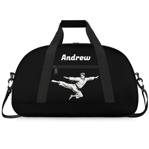 Custom Name Taekwondo Karate Duffle Bag for kids Boy Girls - Personalized Martial Arts Gear Bag, Water-Resistant Sparring Equipment Bag, Black Taekwondo - color: Black Taekwondo