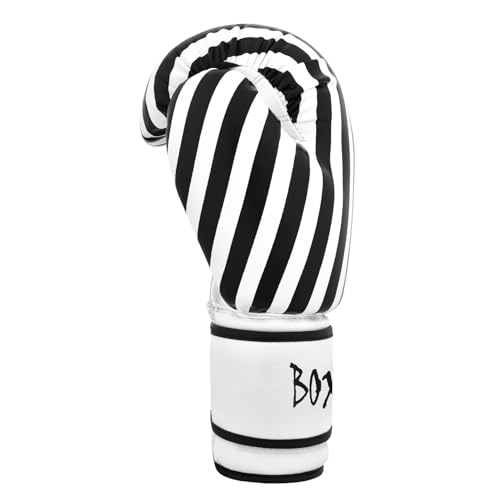 Athllete Boxistar Boxing Gloves, Boxing Gloves Men/Boxing Gloves Women, Available in 8 oz, 12 oz, 14 oz, 16 oz with Optimal Padding - color: Black/White, size: 16 oz