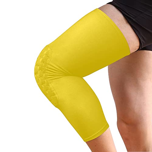 Gold Sports Knee Pads Youth Volleyball Basketball Knee Pads Long Leg Sleeves Braces Compression Wrestling Knee Pads for Boys Girls Football Dance Yoga - color: Gold