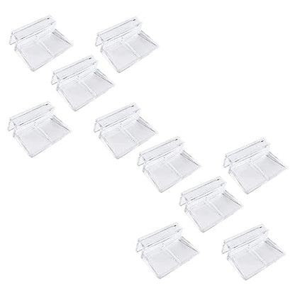 COLLBATH Fish Tank Cover Shelf Support Rack 10pcs Acrylic Lids Brackets for Betta Tank Stable Performance