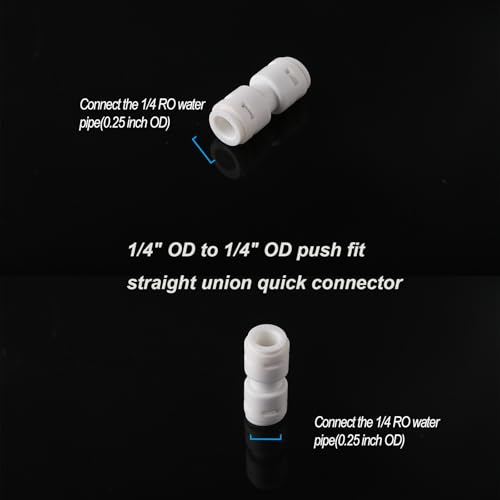 10-Pack 1/4" OD Quick Connect Fittings Kit - 5 Straight Couplers & 5 Elbows for RO Water Filter/Ice Maker