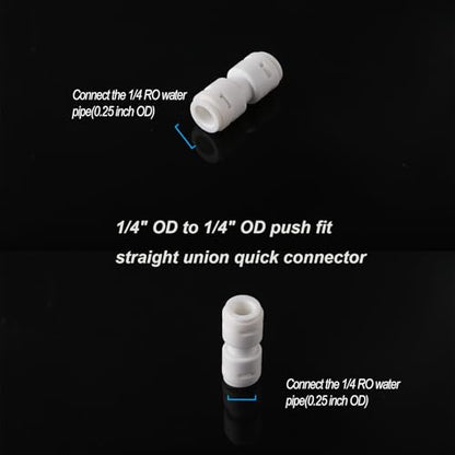 10-Pack 1/4" OD Quick Connect Fittings Kit - 5 Straight Couplers & 5 Elbows for RO Water Filter/Ice Maker