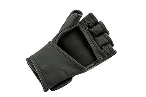 UFC Tonal MMA Gloves (Black, Small) Grappling Fighting Fingerless Training Gloves