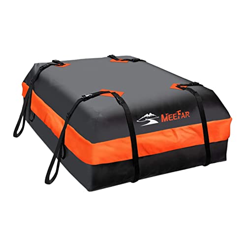 Car Roof Bag Rooftop Cargo Carrier Bag Waterproof 15 Cubic Feet roof Cargo | Soft Shell Luggage rack bag for All Vehicle with/Without Rack,Includes Anti-Slip Mat,8 Reinforced Straps,6 Door Hooks,Lock - size: 15 Cubic Feet