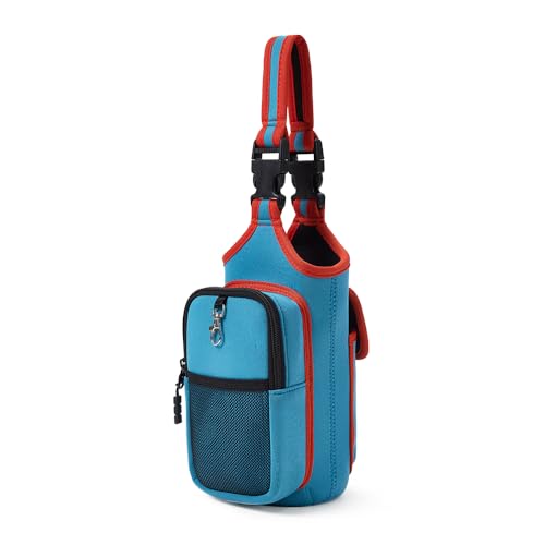 VAKAER Magnetic Gym Bag, Water Bottle Carrier Holder with Phone Pocket & Adjustable Strap,10 Ultra-Strong Magnets Stick to Fitness equipment, Workout Accessories Pouch for Women & Men, Blue - color: Blue