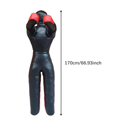 Boxing Dummy Wrestling Dummy for Kids Punching Dummy Judo Grappling Dummy Unfilled PU Leather for Karate Home Exercise