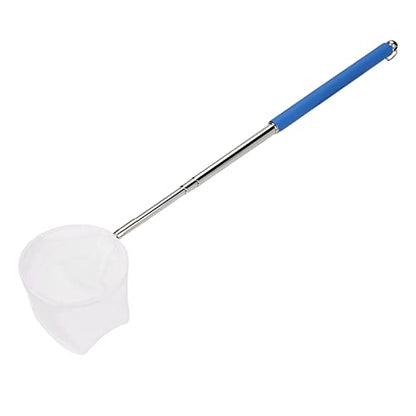 Yosoo Adjustable Mini Fishing Net Aquarium Shrimp Net Fish 20-57.5cm Expandable Pole with Metal Hook for Small Fish Shrimp and Tank - color: Blue, size: Rotary screen