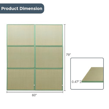MAXYOYO Japanese Tatami Mat, Rush Grass Portable Folding Mat 79"x60"x0.47" - size: 79"L x 60"W x 0.5"Th