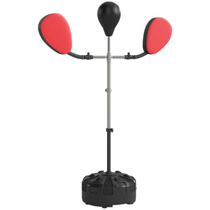 Soozier 3-in-1 Boxing Bag with Stand Adjustable Height 2 Target Arms Black