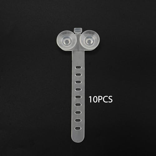 10 Pieces Aquarium Cable Ties Adjustable Suction Cup Holders Airline Tubing Managing Tools TRP Material Easy Installation Suitable for Fish Tank, White