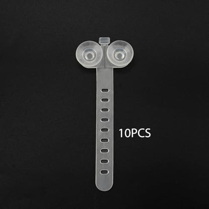 10 Pieces Aquarium Cable Ties Adjustable Suction Cup Holders Airline Tubing Managing Tools TRP Material Easy Installation Suitable for Fish Tank, White