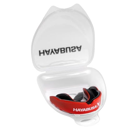 Hayabusa Combat Sports Mouth Guard Youth, Kids and Adult Sizes Comes with Case - Red/Black, Youth - color: Red/Black, size: Youth
