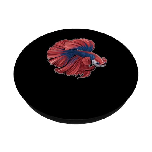 Colorful Betta Fish Portrait Vibrant Aquarium Art PopSockets Adhesive PopGrip - style: Adhesive PopGrip