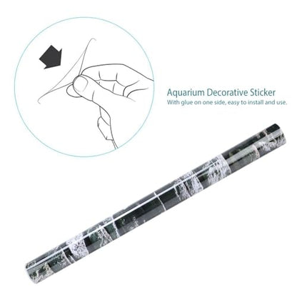 24 Inch PET Aquarium Background Sticker Waterproof PVC Fish Tank Decoration with Adhesive Backing for Underwater Landscape