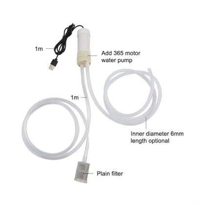 5V Water Pump, USB Electric Vacuum Pump, Self-Priming Portable Design, Plastic Build, 4L Min Flow, 6MM Tube, White, for Aquarium, Balcony, Travel, Outdoor(1 Meter) - size: 1 Meter