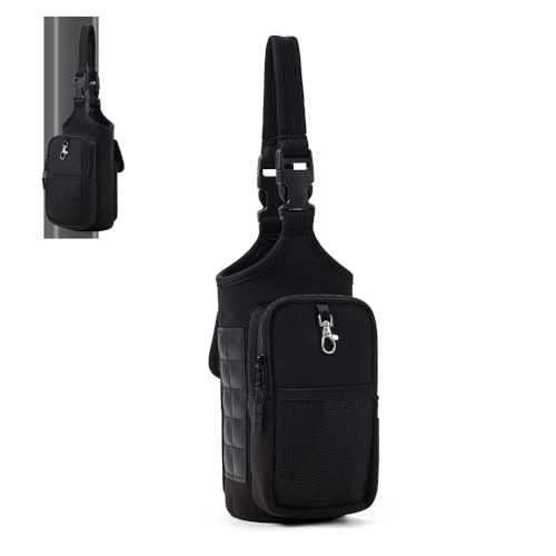 VAKAER Magnetic Gym Bag, Water Bottle Carrier Holder with Phone Pocket & Adjustable Strap,10 Ultra-Strong Magnets Stick to Fitness equipment, Workout Accessories Pouch for Women & Men, Black - color: Black