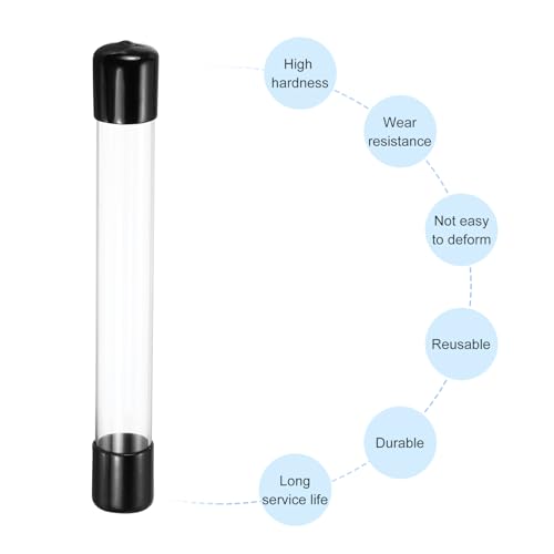 MECCANIXITY Clear Storage Tube 22x24mm Small Plastic Round Tubing with Caps Rigid Bottle Container 200mm/8 Inch for Item Stored