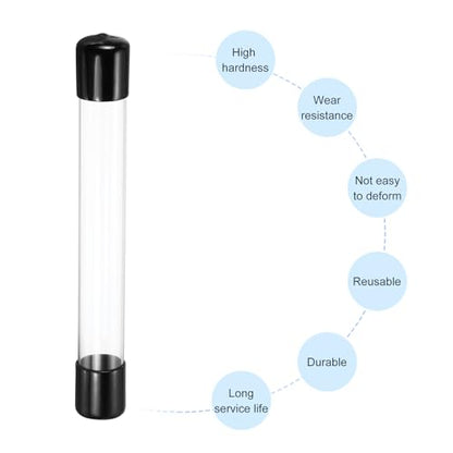 MECCANIXITY Clear Storage Tube 22x24mm Small Plastic Round Tubing with Caps Rigid Bottle Container 200mm/8 Inch for Item Stored