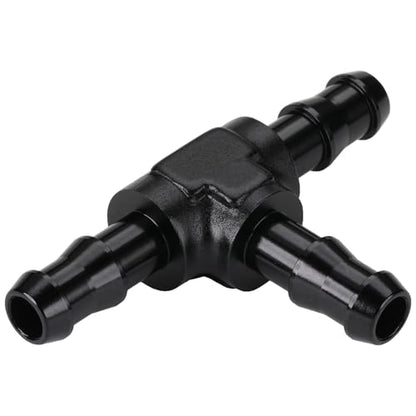 5/16" 8mm Hose Barb Tee T Fitting Adapter Aluminum Black - size: 8mm