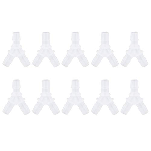 10PCS Soft Hose Fittings Y Type Connector for Aquarium Fish Tank Air Pump, 3 Way Transparent Plastic Water Pipe Joint, Multiple (3.9mm) - size: 3.9mm