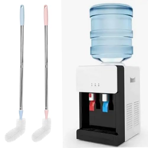 2 Pack 29.5" Bottle Brush Extra Long Stainless Steel Bottle Brushes Bendable Nylon Brush Durable 5-Gallon Water Bucket Cleaner Brushes 360° Scrubbing for Tanks, Barrels & Big Bottles (Opening > 1.7")