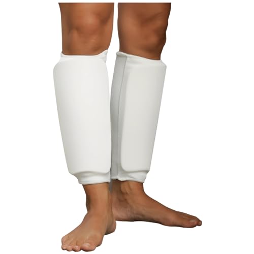 Cloth Shin Guard Taekwondo, Martial Arts, MMA Foot Protective Gear Protector for Sparring (Black/White; Child Small to Adult XL) - color: White, size: Medium