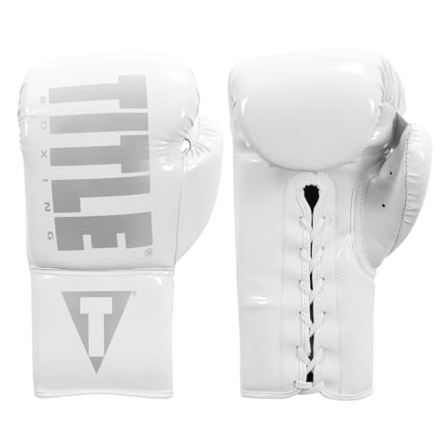 TITLE Boxing Inferno Intensity Lace Training Gloves - MMA, Kickboxing, Punching Bag, Sparring - 14, 16, 18oz - color: White, size: 18 oz