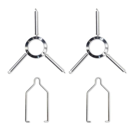 4pcs Reptile Heat Lamp Clips & Hangers Kit - 2x Spring Clips + 2x Dual Lamp Stands for 5.5"/8.5" Domes, Secure Mounting for Terrarium UVB/Heating Lights, Glass Habitat Accessories Stainless Steel - size: 4 Pack