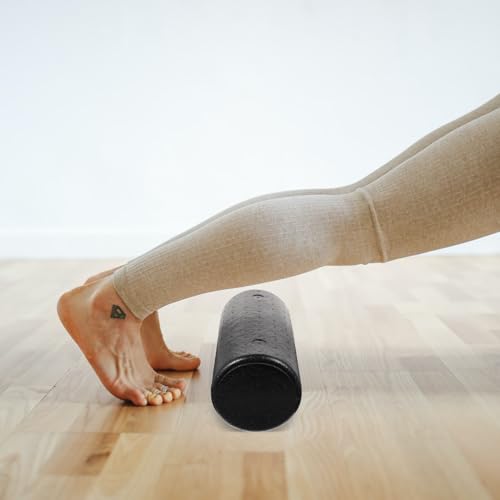 Premium High-Density Foam Yoga Roller for Muscle and Deep Tissue Massage Foam Roller for Neck Back Legs Arms and Feet Multi-Functional Exercise and Physical Therapy Tool (15x45cm)