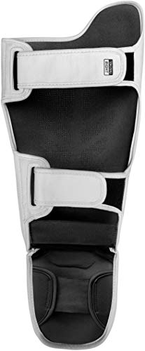 Hayabusa T3 Striking Shinguards - Men and Women | MMA Protection, Muay Thai Kickboxing, Sparring Pads, Martial Arts Gear, Adjustable Straps, Impact Padding, Elastic Fit - color: White/Black, size: Large