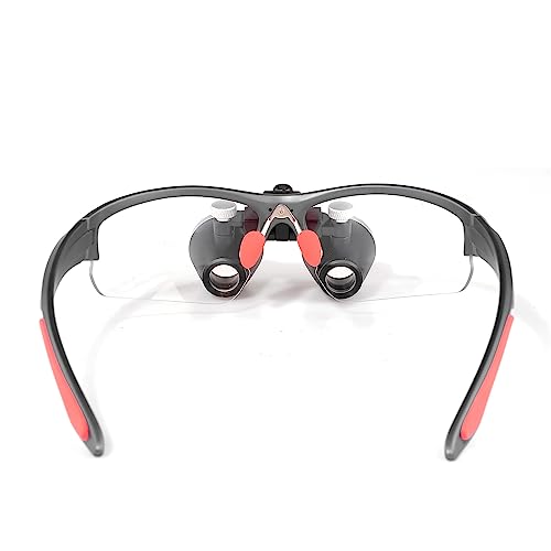 3.5x420MM Angle Adjustable Binocular Loupes Magnifier Glasses Loupes with Cloth Case (Black) - color: Black