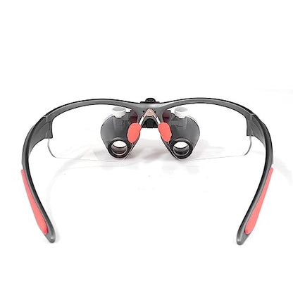 3.5x420MM Angle Adjustable Binocular Loupes Magnifier Glasses Loupes with Cloth Case (Black) - color: Black