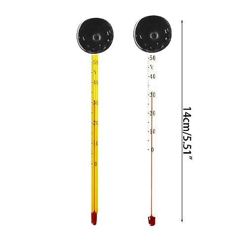 Sucking Cup Aquarium Water Thermometer Easy-to-Read Floating Water Temperature Measuring Tool for Fish Tank Fish Tank Temperature Monitors, Yellow