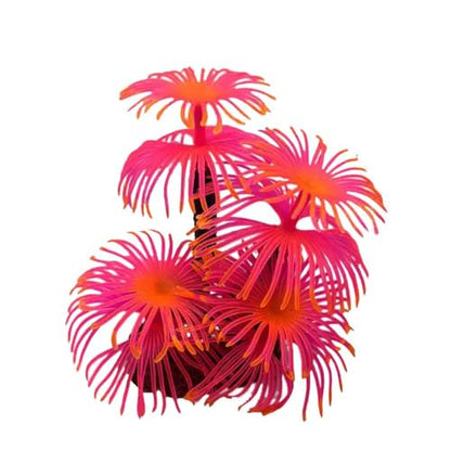 Fake Underwater Coral, Simulation Aquarium Backgrounds Plants Soft Fish Tank Water Grass Landscape Ornament Silicone Coral(Rose red)