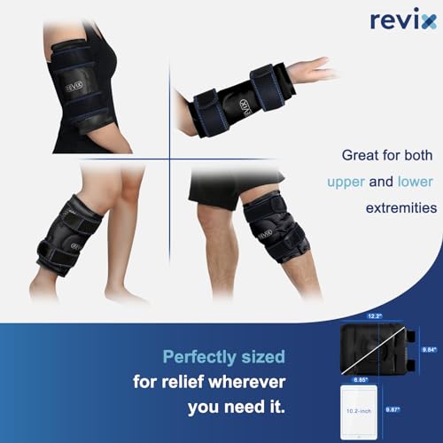 REVIX Knee Ice Pack Wrap, Reusable Ice Wrap for Knee, Black - style: Black-1 Pack