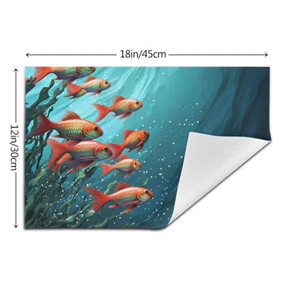 Placemats Set of 6 Heat Resistant PVC Table Mats Fish Aquarium Place mat for Dining Table Desktop Protection Pad Non-Slip Washable Place Mats for Kitchen Dining Outdoor