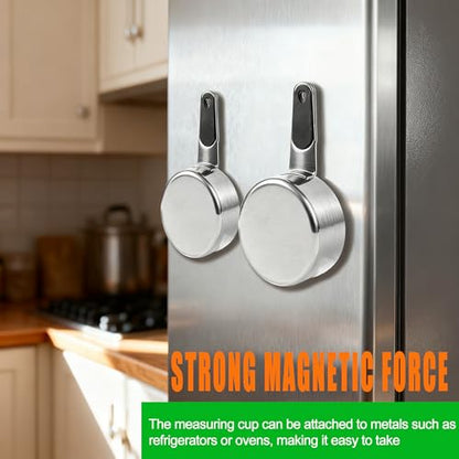 3/4 Cup Magnetic Grips Stainless Steel Measuring Cup -1PCS - size: 3/4 cup