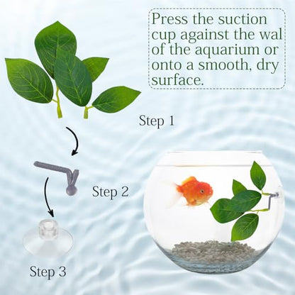 3 Pcs Betta Fish Leaf Pad, Betta Leaf Hammock Fish Tank Decorations Aquarium Decor Simulating The Natural Habitat for Sleeping Resting Hiding Playing Breeding with Plastic Suction Cup
