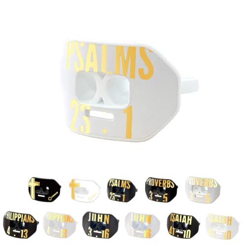 O Shield Vortex Graphic Football Mouth Guard, Psalms 23:1 White - color: Psalms 23:1 White
