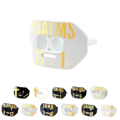 O Shield Vortex Graphic Football Mouth Guard, Psalms 23:1 White - color: Psalms 23:1 White