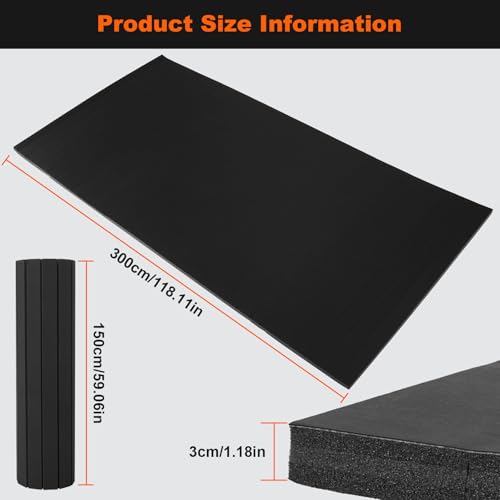 Roll Design Gym Exercise Mats 118.11x59.06x1.18in Indoor Thick Workout Mats Non-Slip for MMA Cheerleading Pilates Stretching Yoga