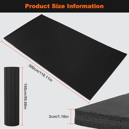 Generic Gym Exercise Mats 118.11x59.06x1.18inch Indoor Gymnastics Track Exercise Mat with Non-Slip Surface for MMA Grappling Martial Arts Boxing